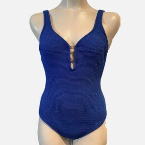 Cole Of California One Pc Tank Style Bathing Swim Suit Royal Blue Womens Sz 8